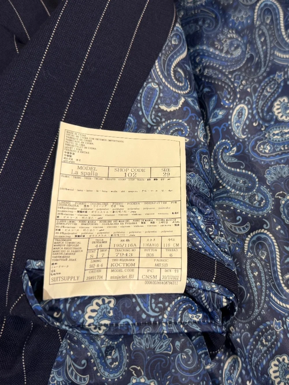 Suitsupply Navy Pinstripe Drago Super 130 Suit